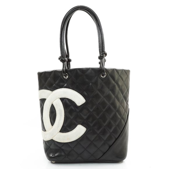 Auth Chanel Cambon Line Calf Skin #27528C70B